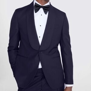 GUABELLO ITALIAN SLIM FIT NAVY SHAWL TUEXDO JACKET - 38S